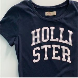 navy hollister tee